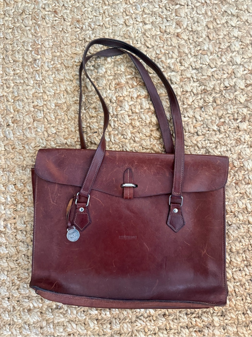 Dooney & Bourke Brown Leather Laptop Tote